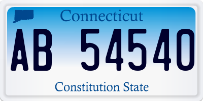 CT license plate AB54540