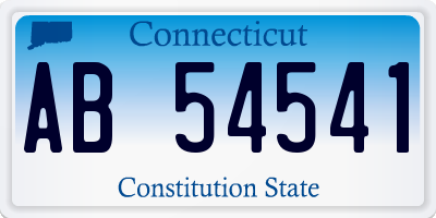 CT license plate AB54541