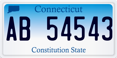 CT license plate AB54543