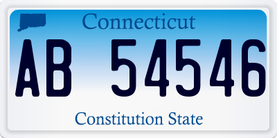 CT license plate AB54546