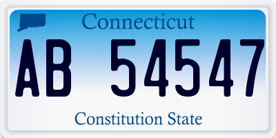 CT license plate AB54547