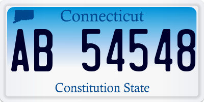 CT license plate AB54548