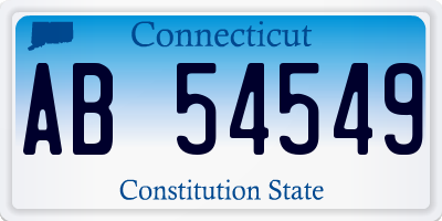 CT license plate AB54549