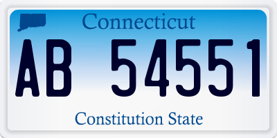 CT license plate AB54551