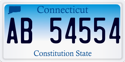 CT license plate AB54554