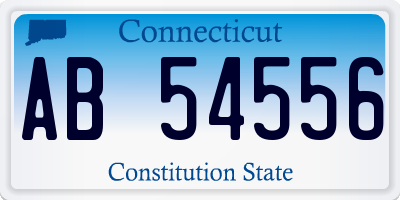 CT license plate AB54556