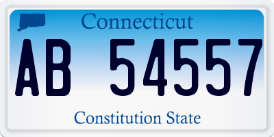 CT license plate AB54557