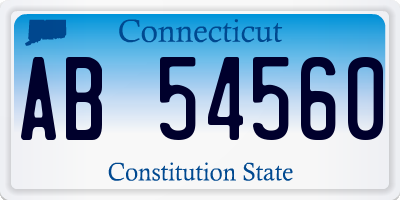 CT license plate AB54560