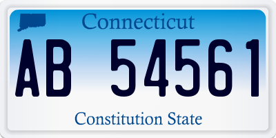 CT license plate AB54561