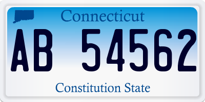 CT license plate AB54562