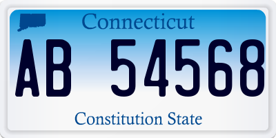 CT license plate AB54568