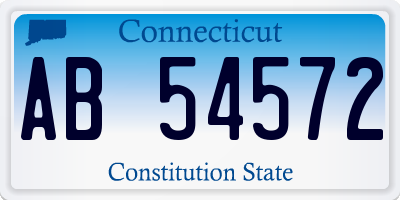 CT license plate AB54572