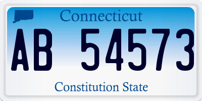 CT license plate AB54573