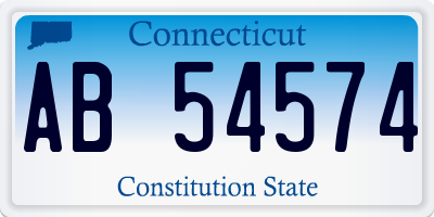 CT license plate AB54574