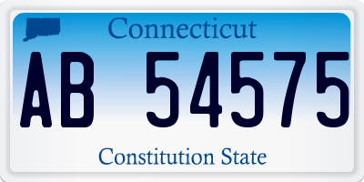 CT license plate AB54575