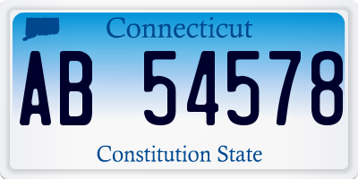 CT license plate AB54578