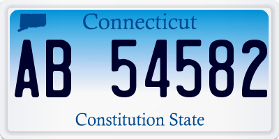 CT license plate AB54582