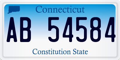 CT license plate AB54584