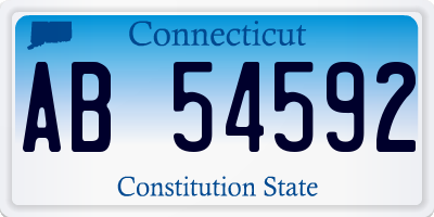 CT license plate AB54592