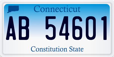 CT license plate AB54601