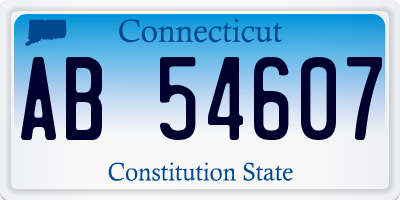 CT license plate AB54607