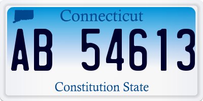 CT license plate AB54613