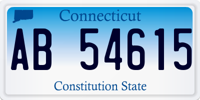 CT license plate AB54615