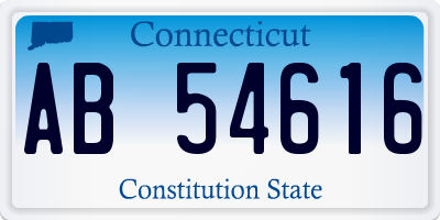 CT license plate AB54616