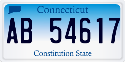 CT license plate AB54617