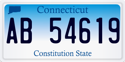 CT license plate AB54619