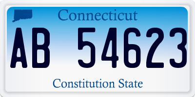 CT license plate AB54623