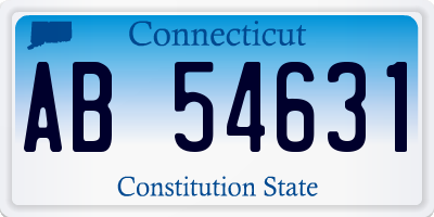 CT license plate AB54631