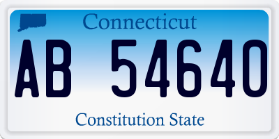 CT license plate AB54640