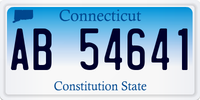 CT license plate AB54641