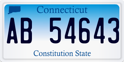 CT license plate AB54643