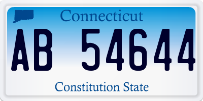 CT license plate AB54644