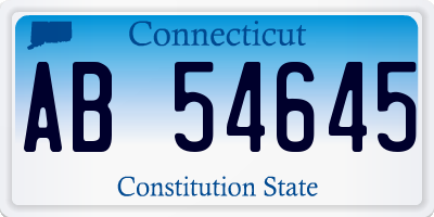 CT license plate AB54645