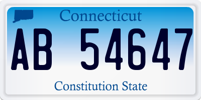CT license plate AB54647
