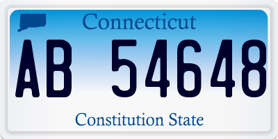 CT license plate AB54648