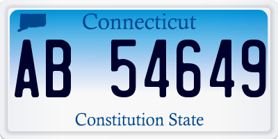 CT license plate AB54649