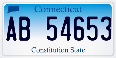 CT license plate AB54653