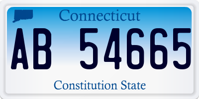 CT license plate AB54665