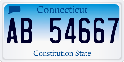 CT license plate AB54667