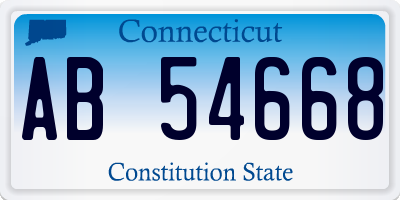 CT license plate AB54668