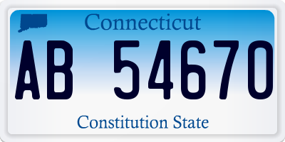 CT license plate AB54670