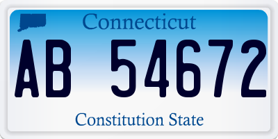 CT license plate AB54672