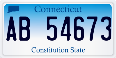 CT license plate AB54673