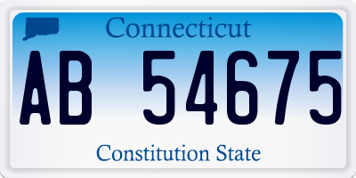 CT license plate AB54675