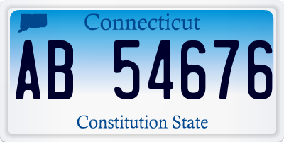 CT license plate AB54676