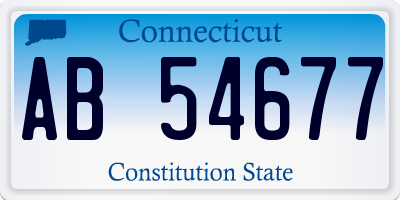 CT license plate AB54677